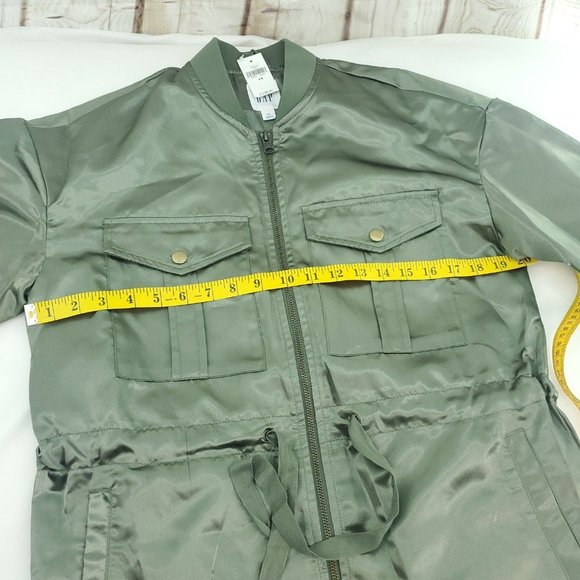 Gap Womens Olive Green Front Pockets Full Zip Utility Trench Coat Size XS - Picture 10 of 15